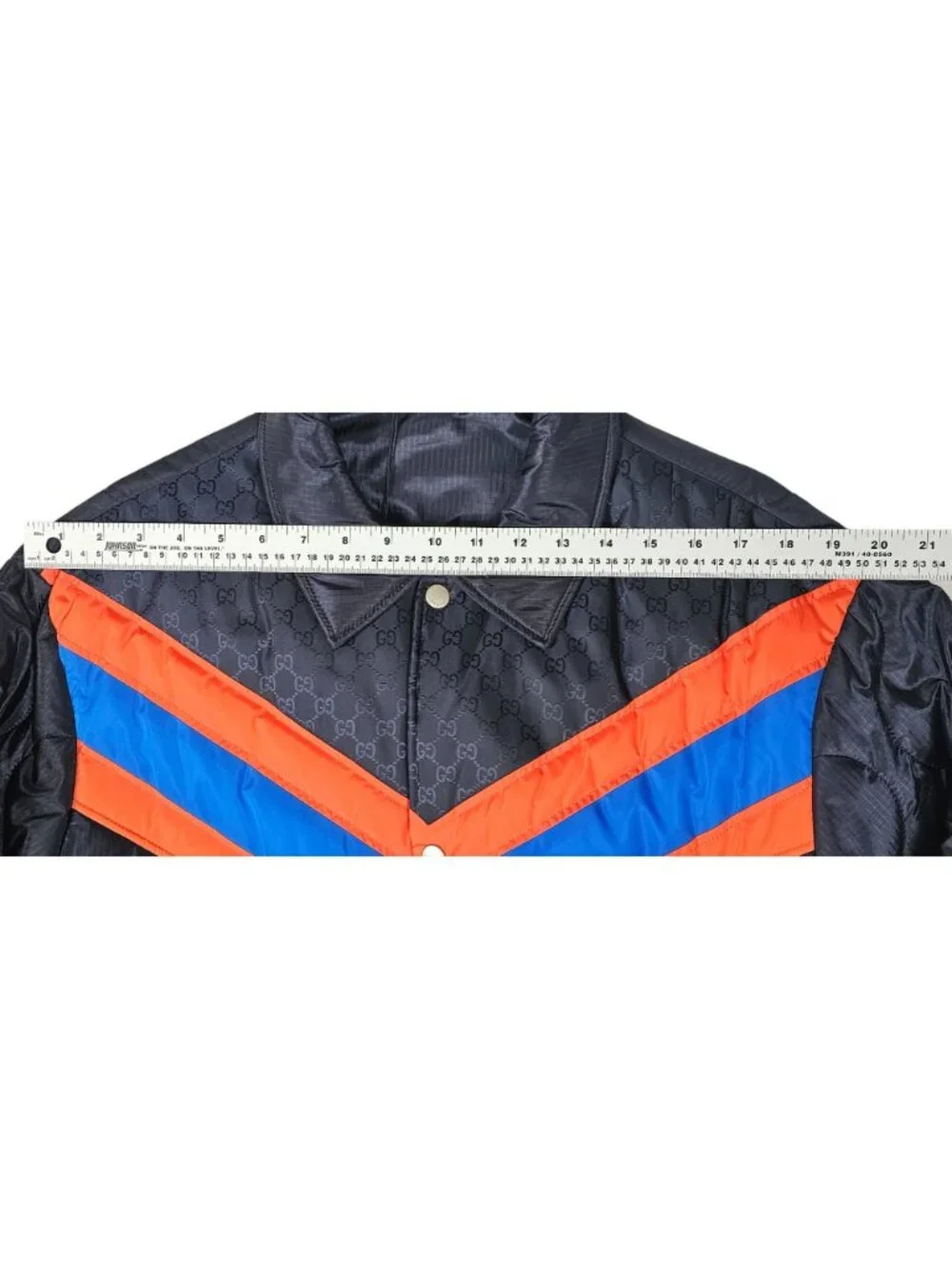 Gucci Men Size 52 Quilted Jacket Navy Blue Red Chevron Stripe NWT XL